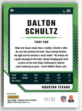 Load image into Gallery viewer, Dalton Schultz 2024 Panini Donruss Optic Football Team Logo #80 /32