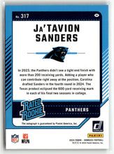 Load image into Gallery viewer, Ja'Tavion Sanders 2024 Panini Donruss Rated Rookie Autographs Black #317 /10