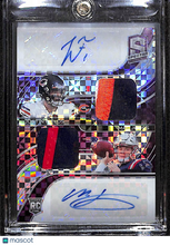 Load image into Gallery viewer, Fields/Jones 2021 Spectra Rookie Dual Patch Auto Purple Neon #RDA-FJ /25