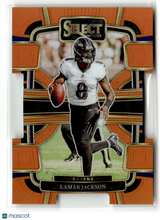 Load image into Gallery viewer, Lamar Jackson 2024 Panini Select Football Orange Die-Cut #7 /499