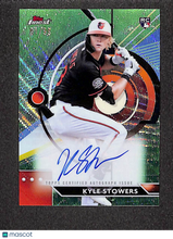 Load image into Gallery viewer, Kyle Stowers 2023 Topps Finest Autographs Green Wave Refractor #FA-KS /99 RC