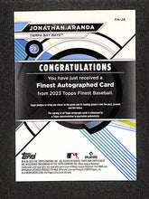 Load image into Gallery viewer, Jonathan Aranda 2023 Topps Finest Autographs Green Refractor #FA-JA /99
