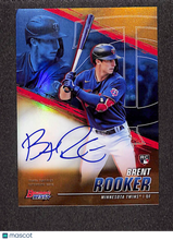 Load image into Gallery viewer, Brent Rooker 2021 Bowman's Best of 2021 Autographs Gold Refractor #B21-BR /50