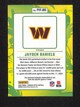 Load image into Gallery viewer, Jayden Daniels 2024 Donruss Optic Football First Year Fresh Prizm #FYF-JDS