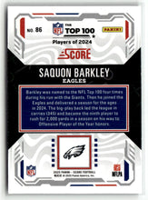 Load image into Gallery viewer, Saquon Barkley 2025 Panini Score Top 100 Players of 2024 #86 /