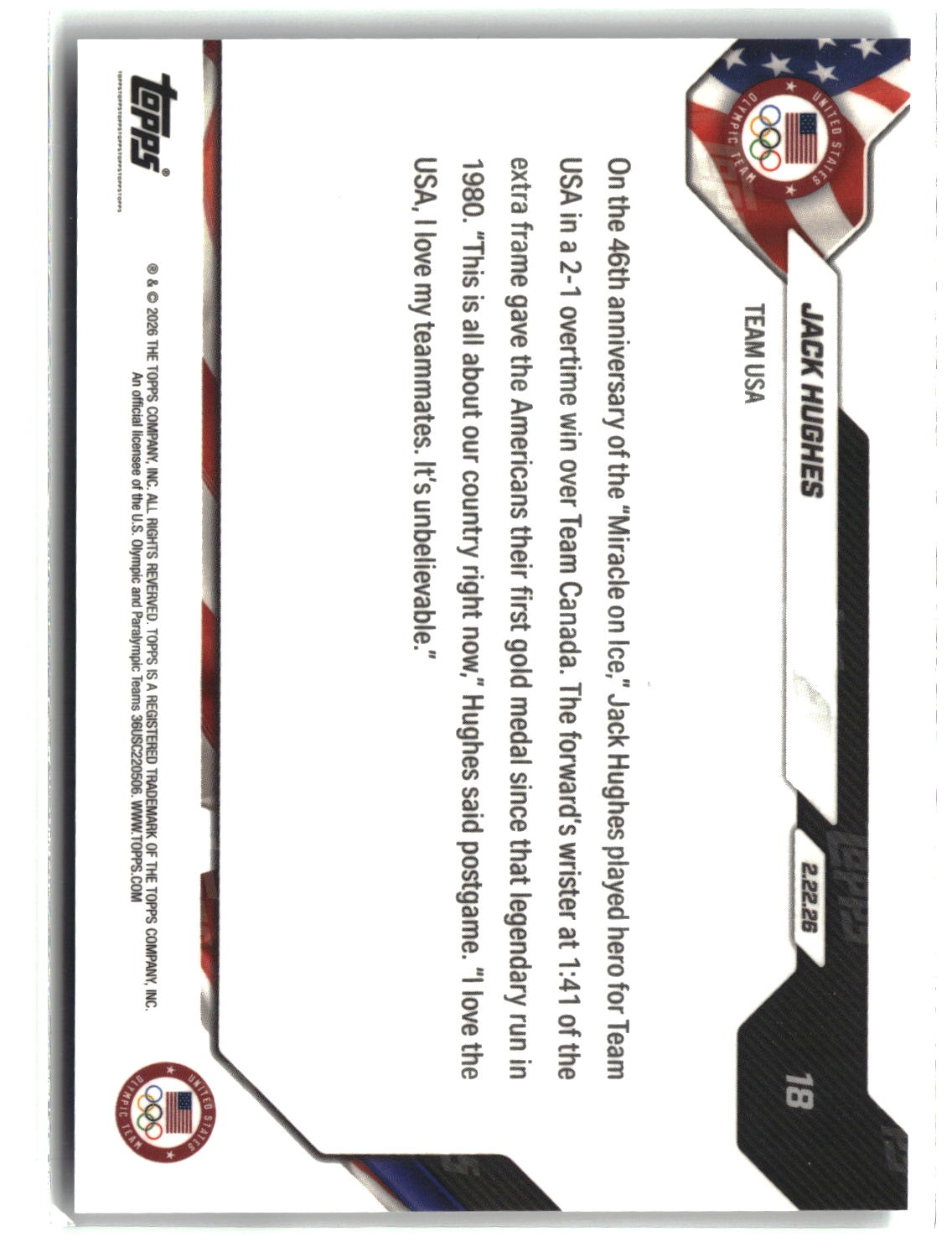 Jack Hughes 2026 Topps Now #18