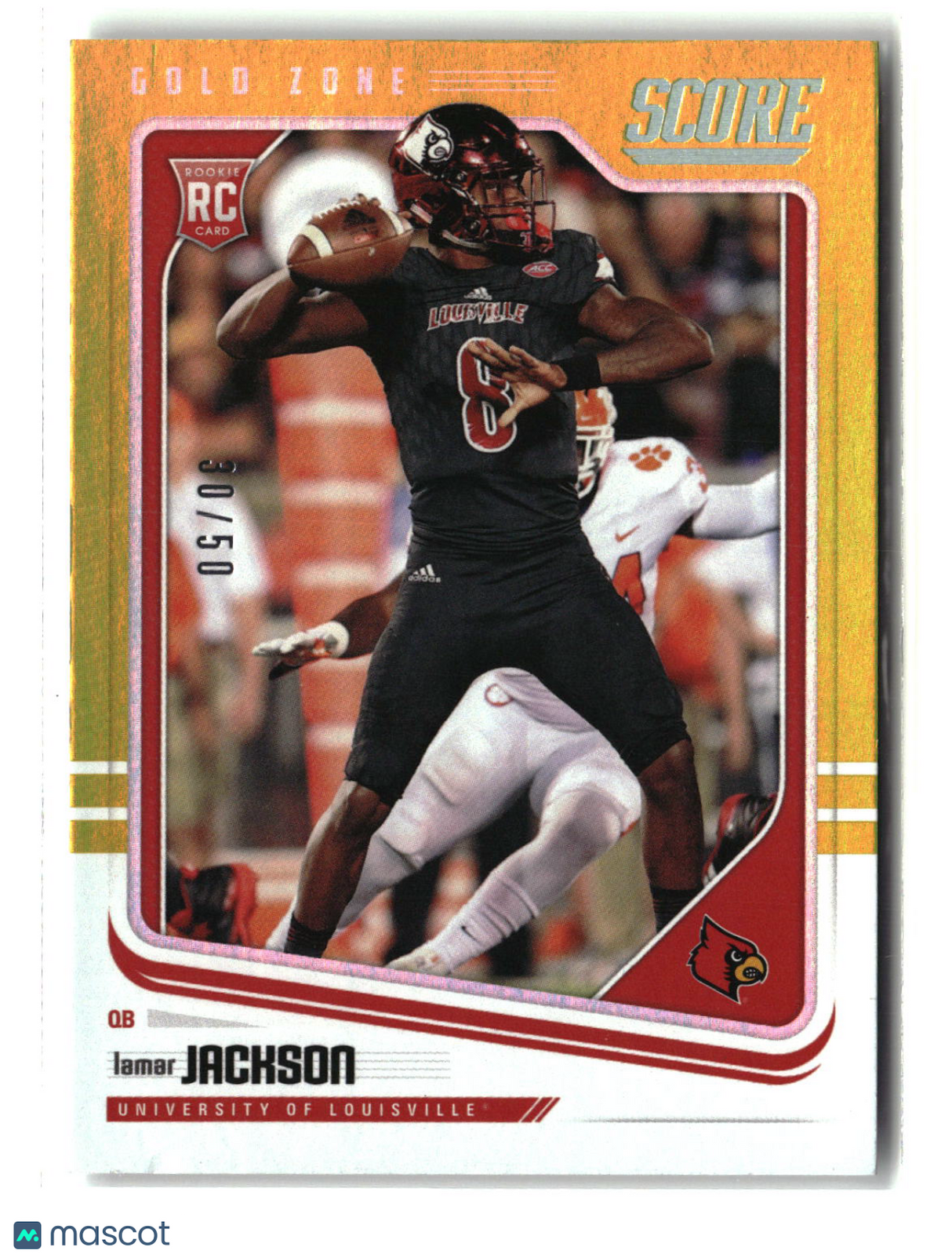 Lamar Jackson 2018 Panini Score Gold Zone #352 30/50