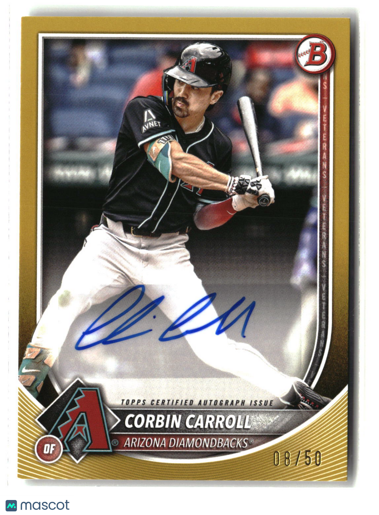Corbin Carroll 2025 Topps Bowman Gold #PRV-CC 08/50