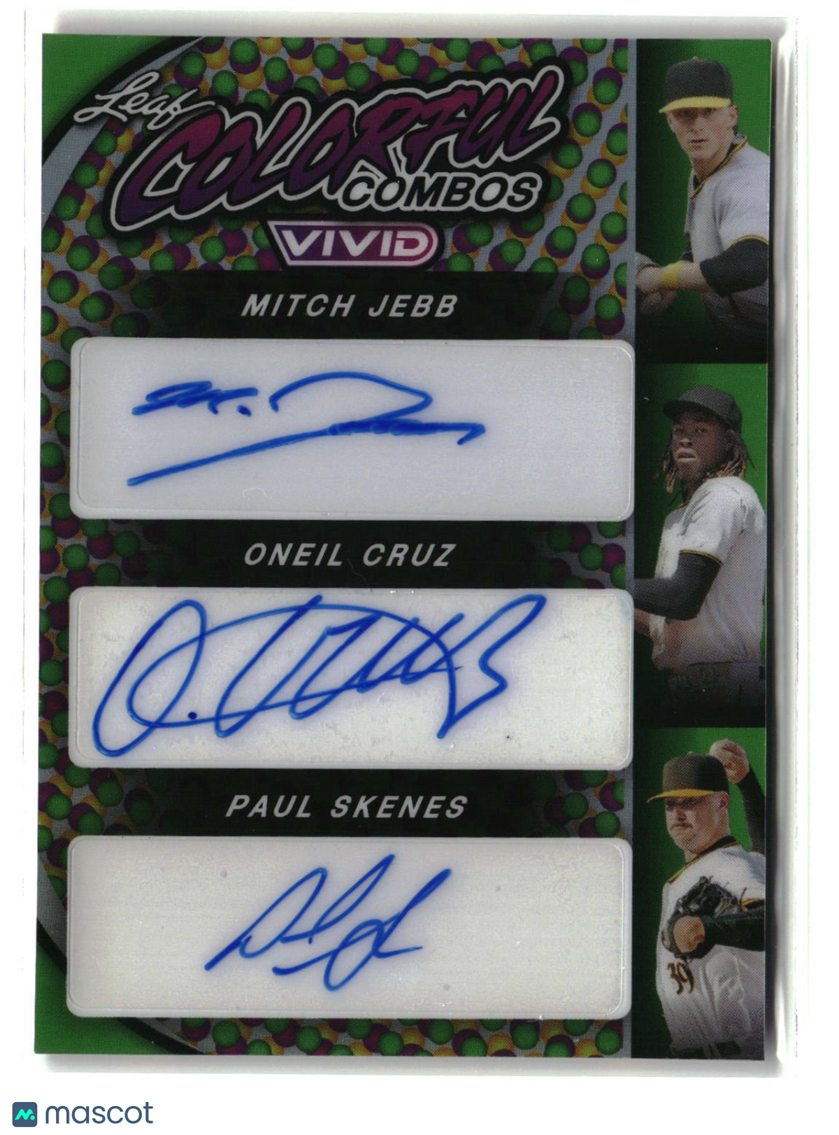 Paul Skenes Oneil Cruz Mitch Jebb 2023 Leaf Vivid Colorful Combos #CCT-9 3/4