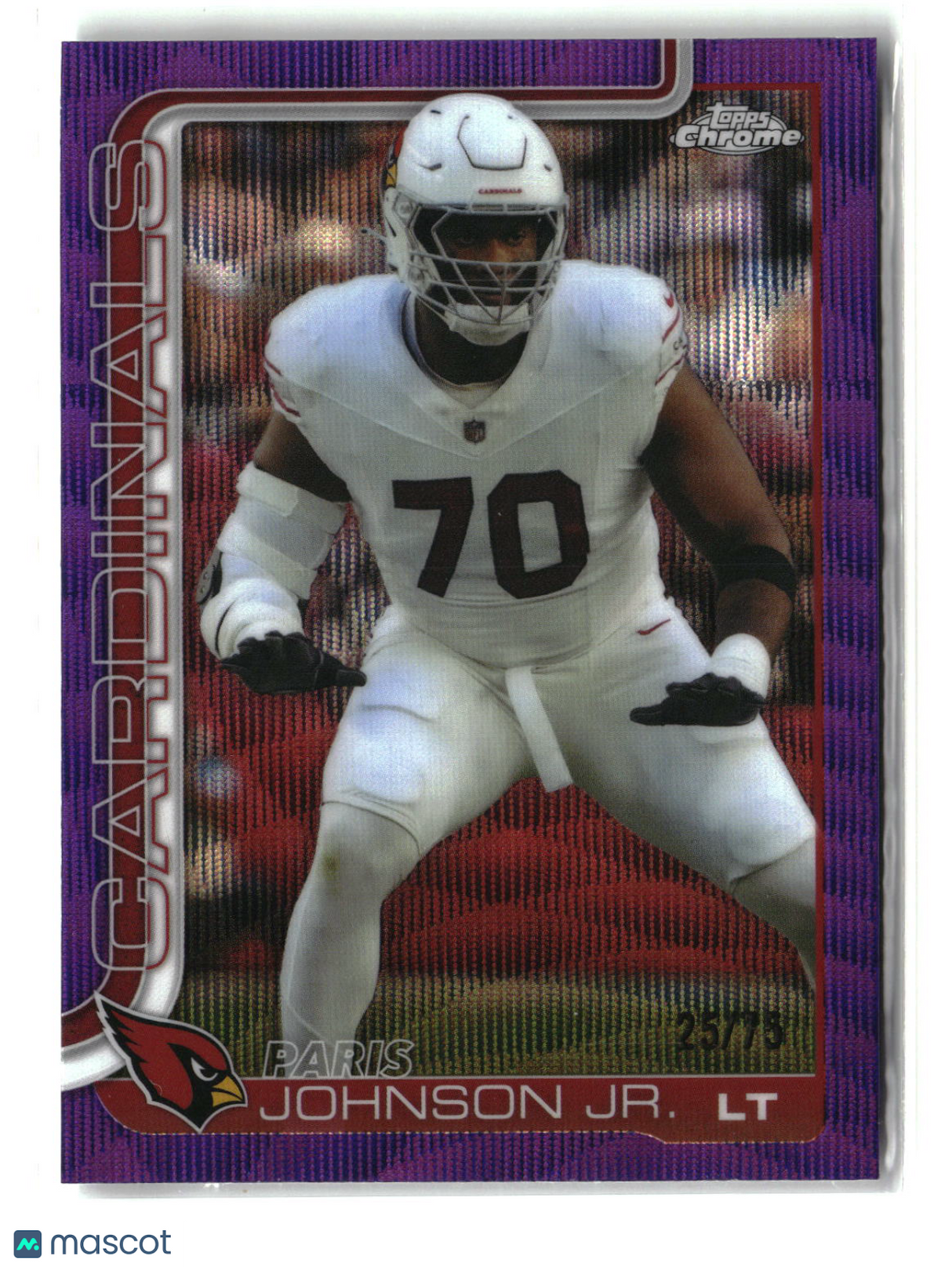 Paris Johnson Jr. 2025 Topps Chrome Purple Wave Refractor #3 25/75