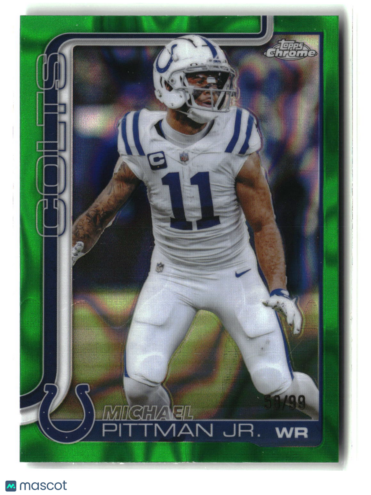 Michael Pittman Jr. 2025 Topps Chrome Green Lava Refractor #126 /99