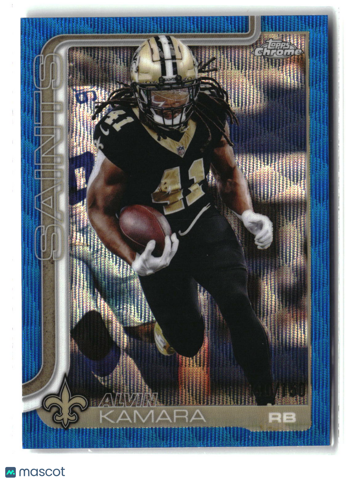 Alvin Kamara 2025 Topps Chrome Blue Wave Refractor #215 /150