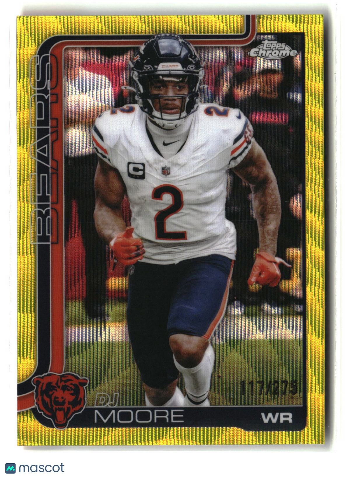 DJ Moore 2025 Topps Chrome Yellow Wave Refractor #48 117/275