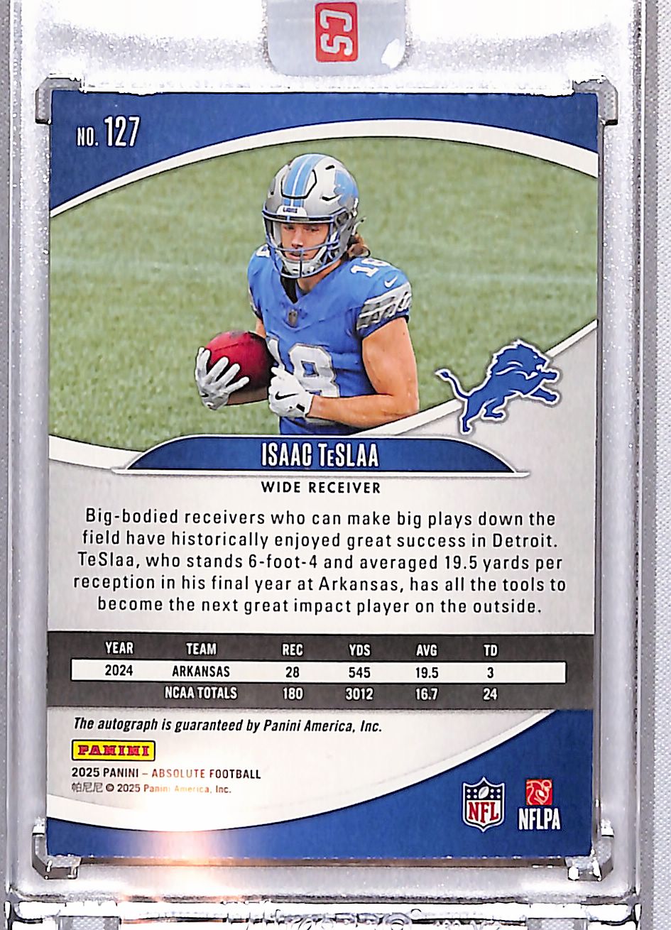 Isaac TeSlaa 2025 Panini Absolute Football Spectrum Autographs #127 195/299