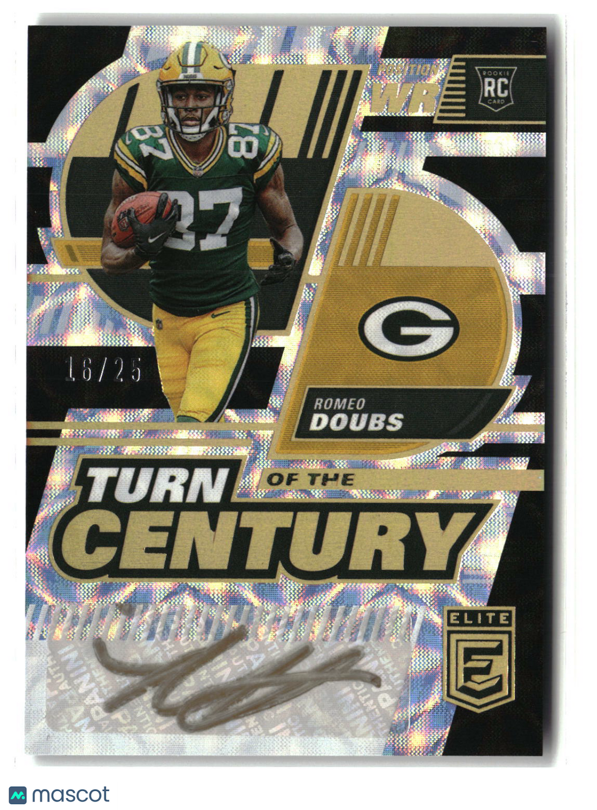Romeo Doubs 2022 Donruss Elite Turn of the Century Black Gold #TC-35 16/25