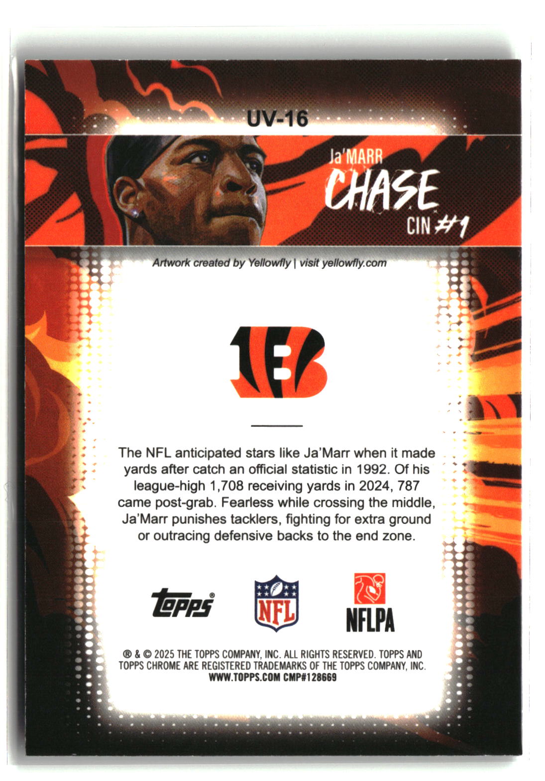Ja'Marr Chase 2025 Topps Chrome Ultraviolet #UV-16