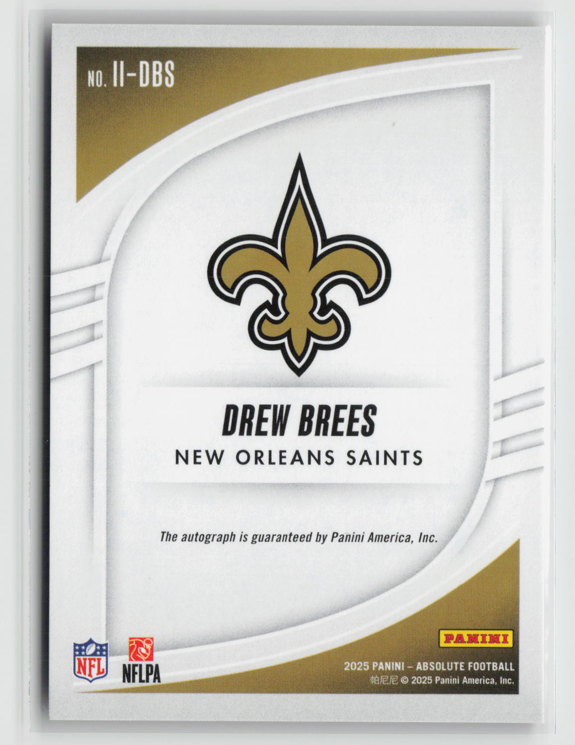 Drew Brees 2025 Panini Absolute Football Iconic Ink Red #II-DBS 41/45