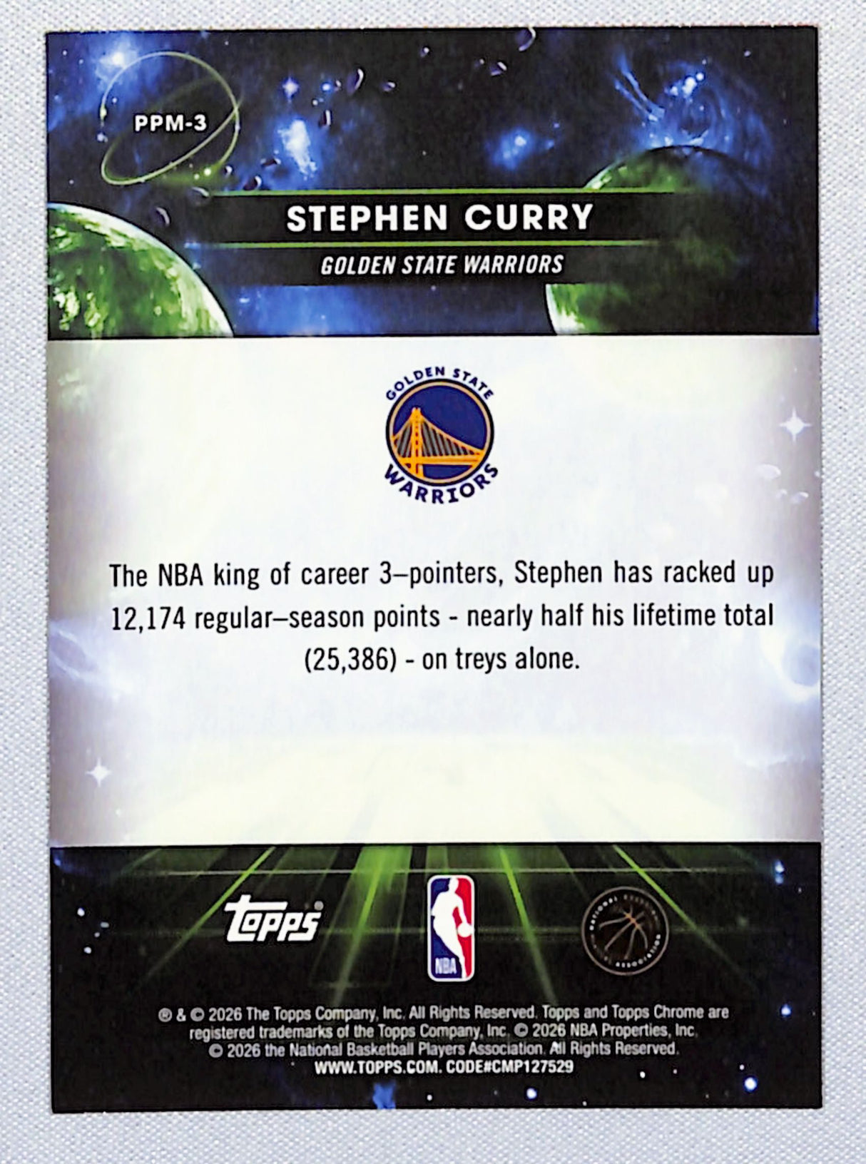 Stephen Curry 2025-26 Topps Chrome Cosmic Planetary Pursuit Mercury #PPM-3