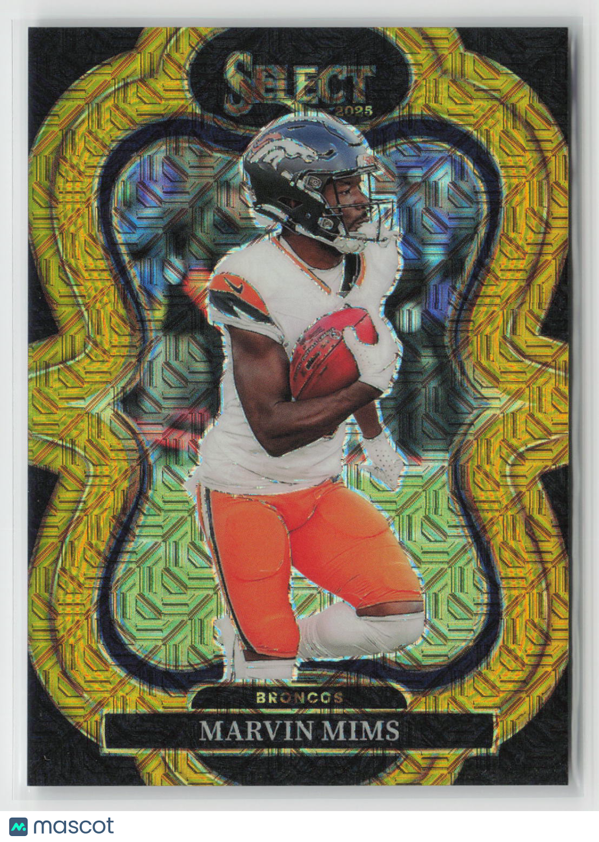 Marvin Mims 2025 Panini Select Gold Dragon Scale Prizm #311 9/10