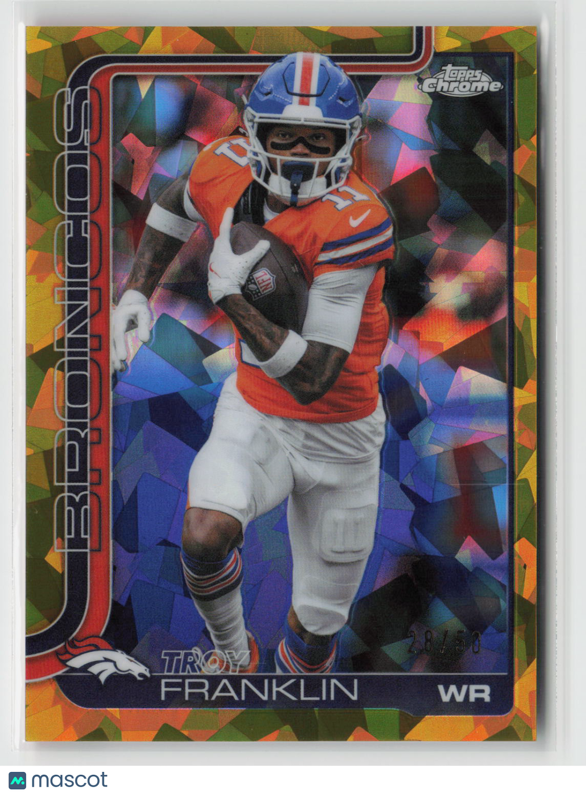 Troy Franklin 2025 Topps Chrome Sapphire Edition Gold Sapphire #91 28/50