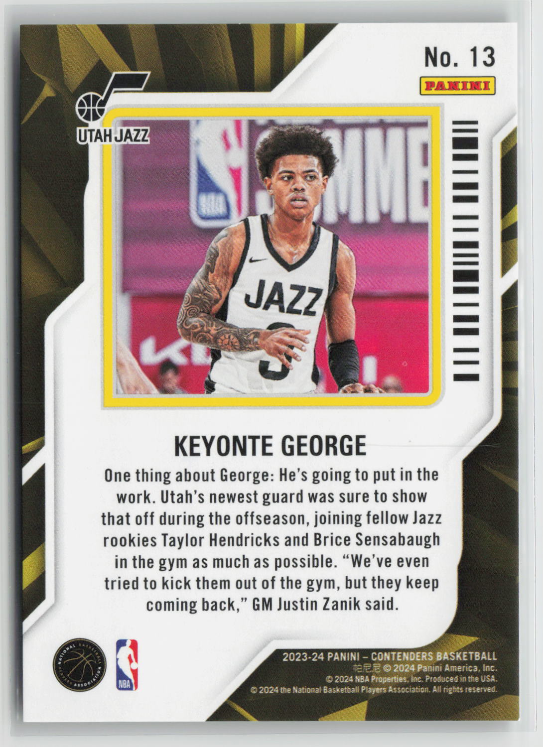 Keyonte George 2023-24 Contenders Rookie of the Year Playoff Edition #13 71/99