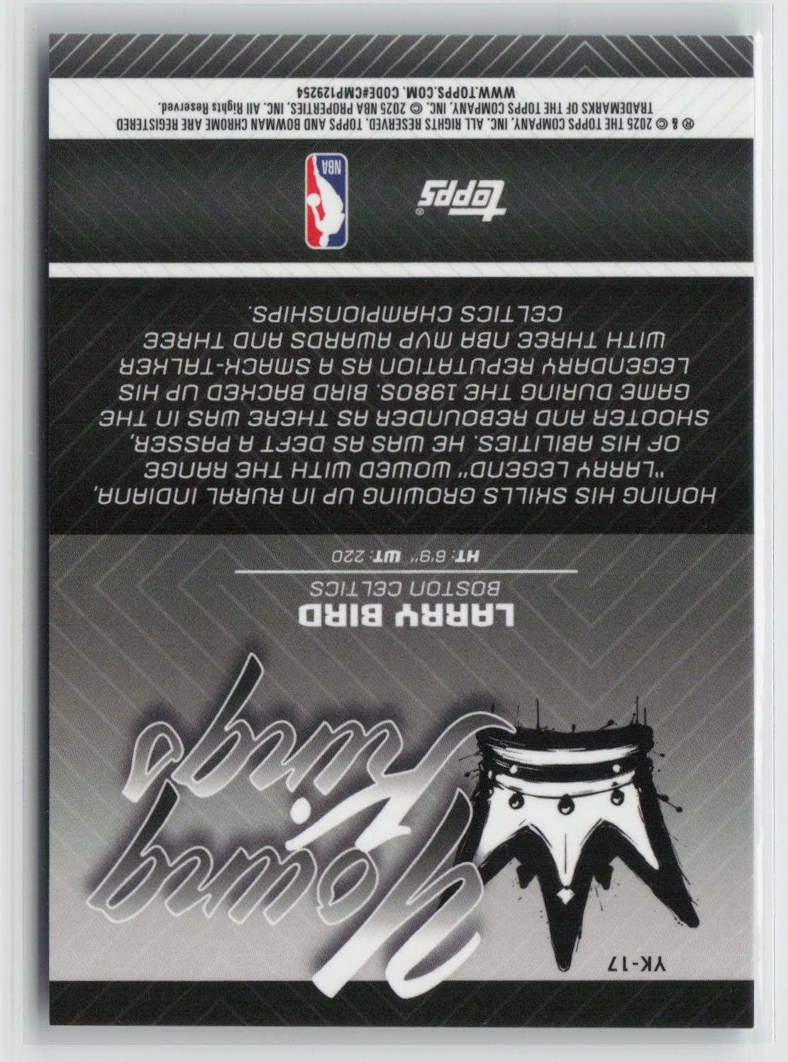 Larry Bird 2025-26 Bowman Young Kings Aqua Refractors #YK-17 024/125