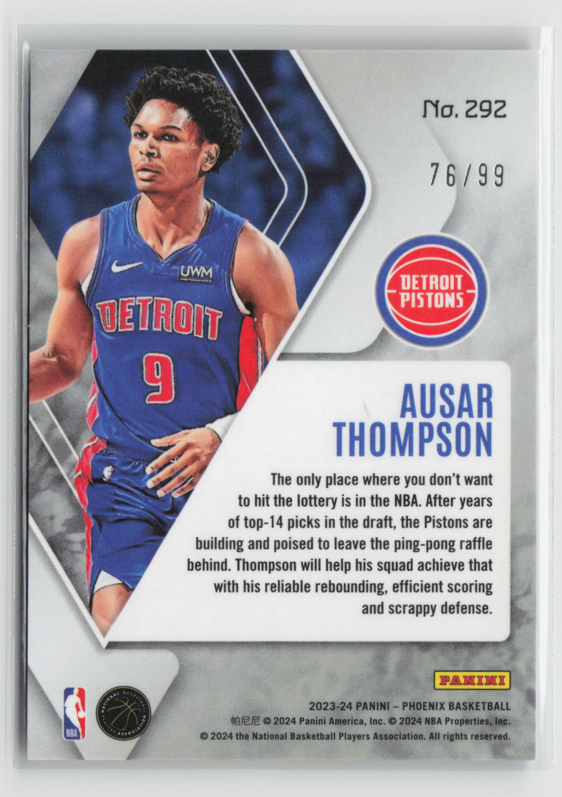 Ausar Thompson 2023-24 Panini Phoenix Orange #292 76/99