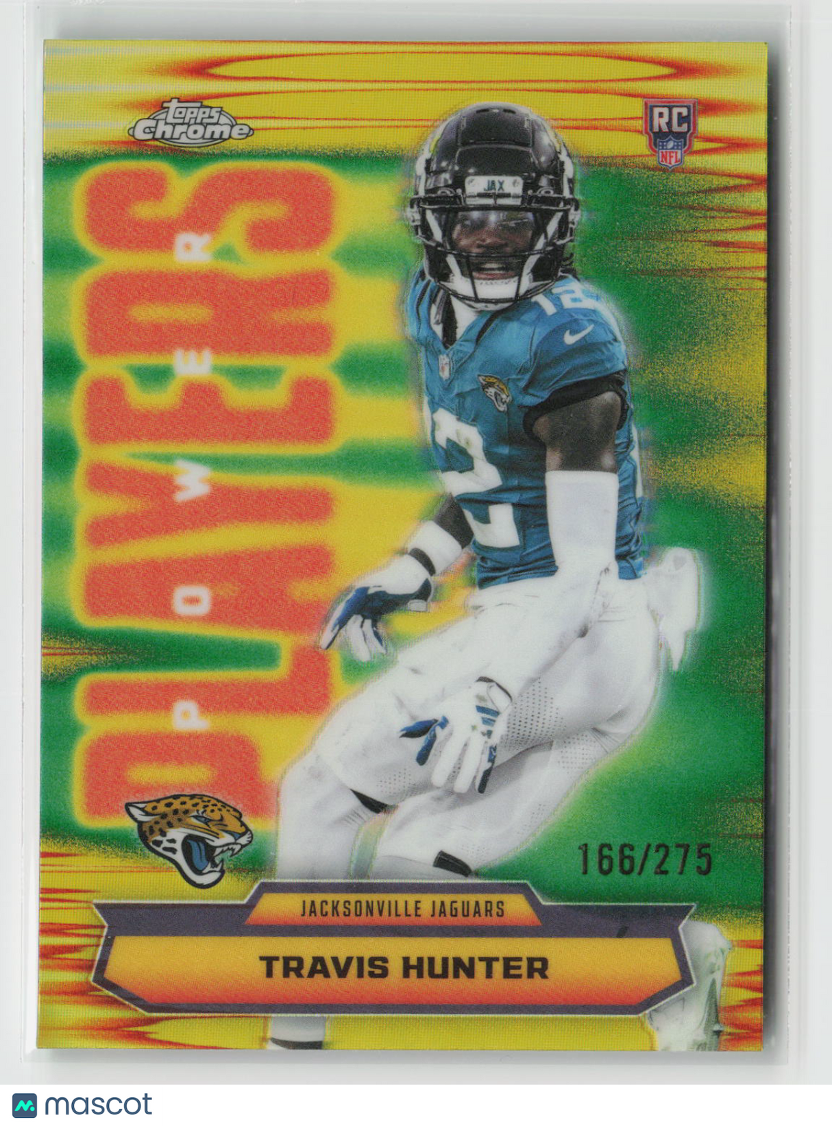 Travis Hunter 2025 Topps Chrome Power Players Yellow Refractor #PP-29 166/275