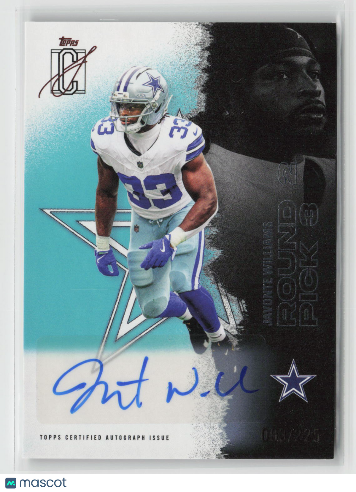 Javonte Williams 2025 Topps Signature Class Autographs Teal #60 93/225