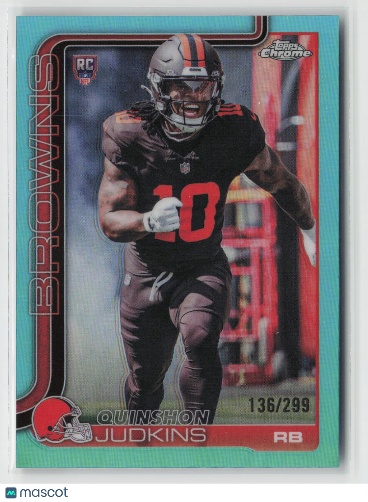 Quinshon Judkins 2025 Topps Chrome Teal Refractor #325 136/299
