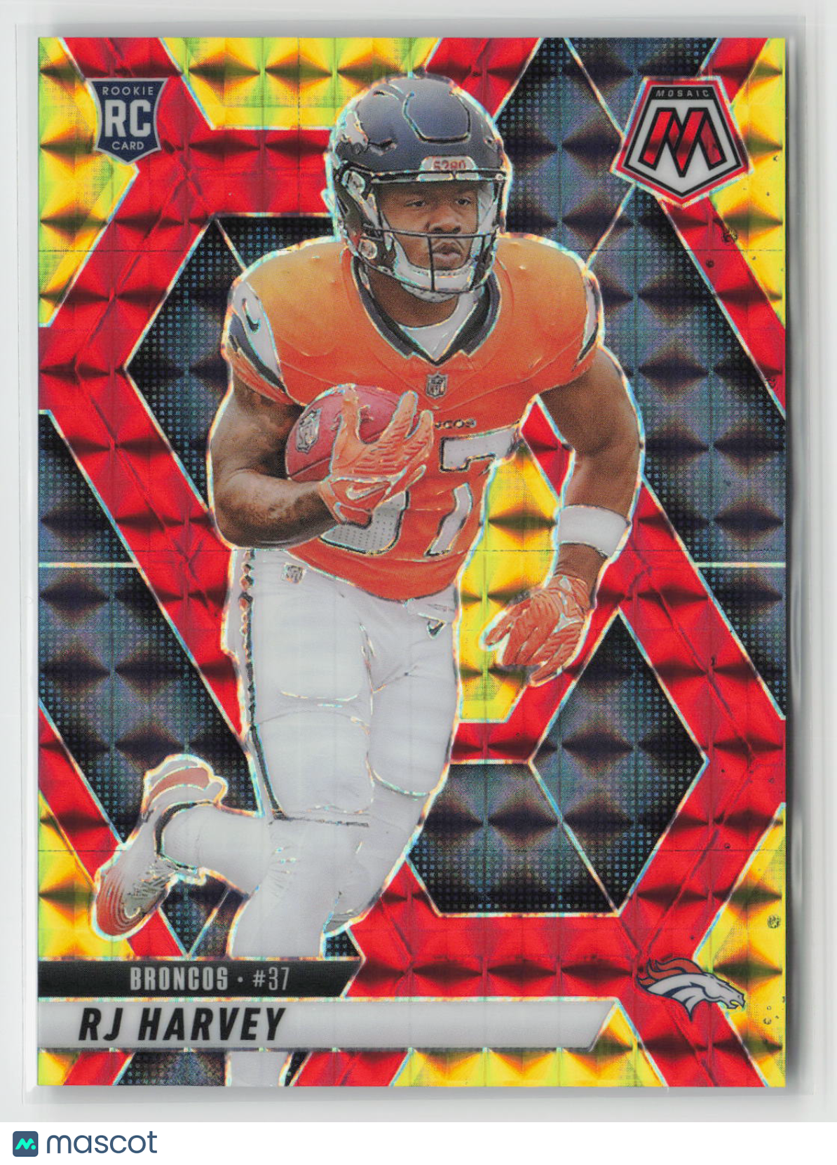 RJ Harvey 2025 Panini Mosaic Choice Red & Yellow #375 09/89