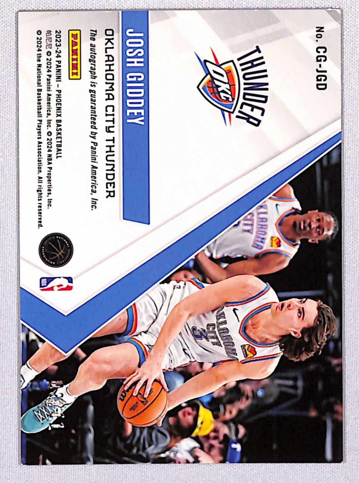 Josh Giddey 2024 Panini Phoenix Calligraphy #CG-JGD 3/11