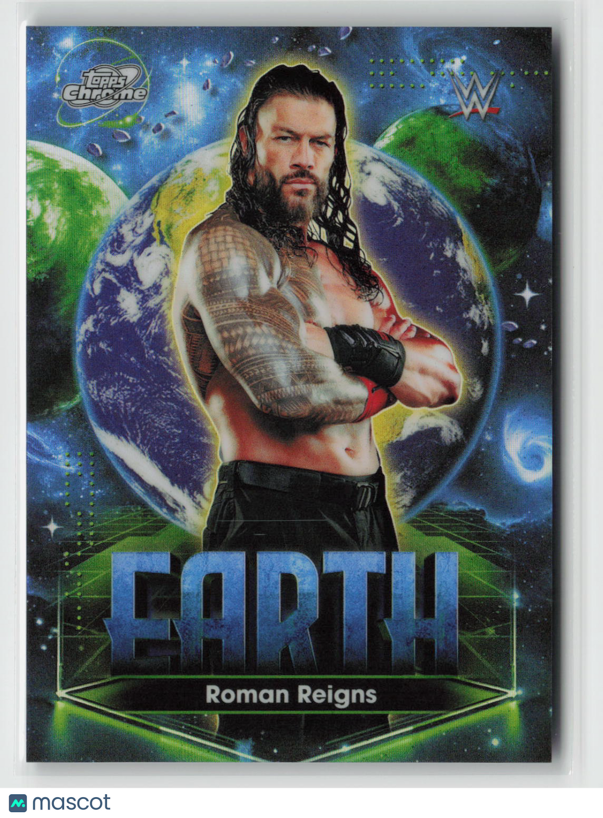 Roman Reigns 2026 Topps Chrome Cosmic WWE Planetary Pursuit Earth #PPE-6