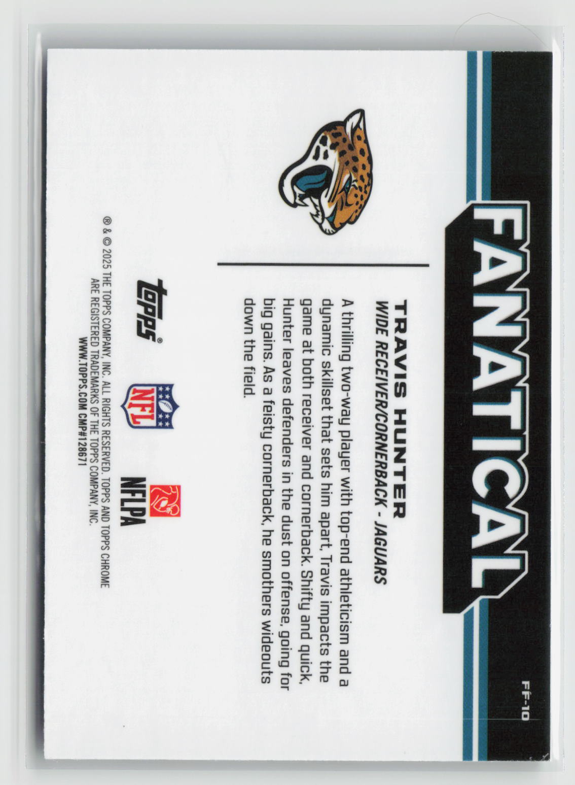 Travis Hunter 2025 Topps Chrome Football Fanatical #FF-10