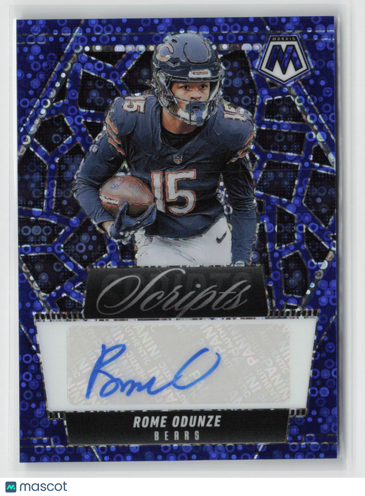 Rome Odunze 2025 Panini Mosaic Scripts No Huddle Blue #SCR-ROE