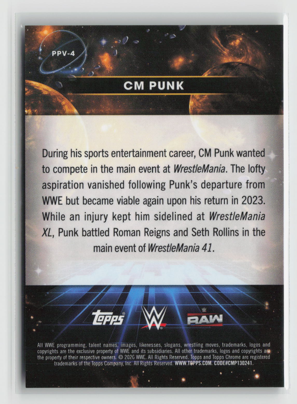 CM Punk 2026 Topps Chrome Cosmic WWE Planetary Pursuit Venus #PPV-4