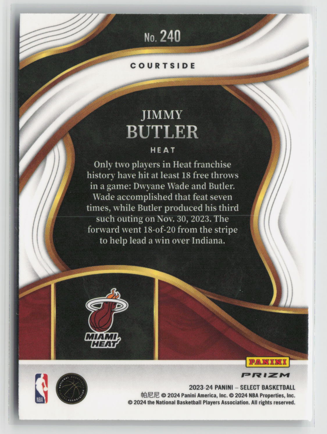 Jimmy Butler 2023-24 Panini Select Cosmic Prizms #240