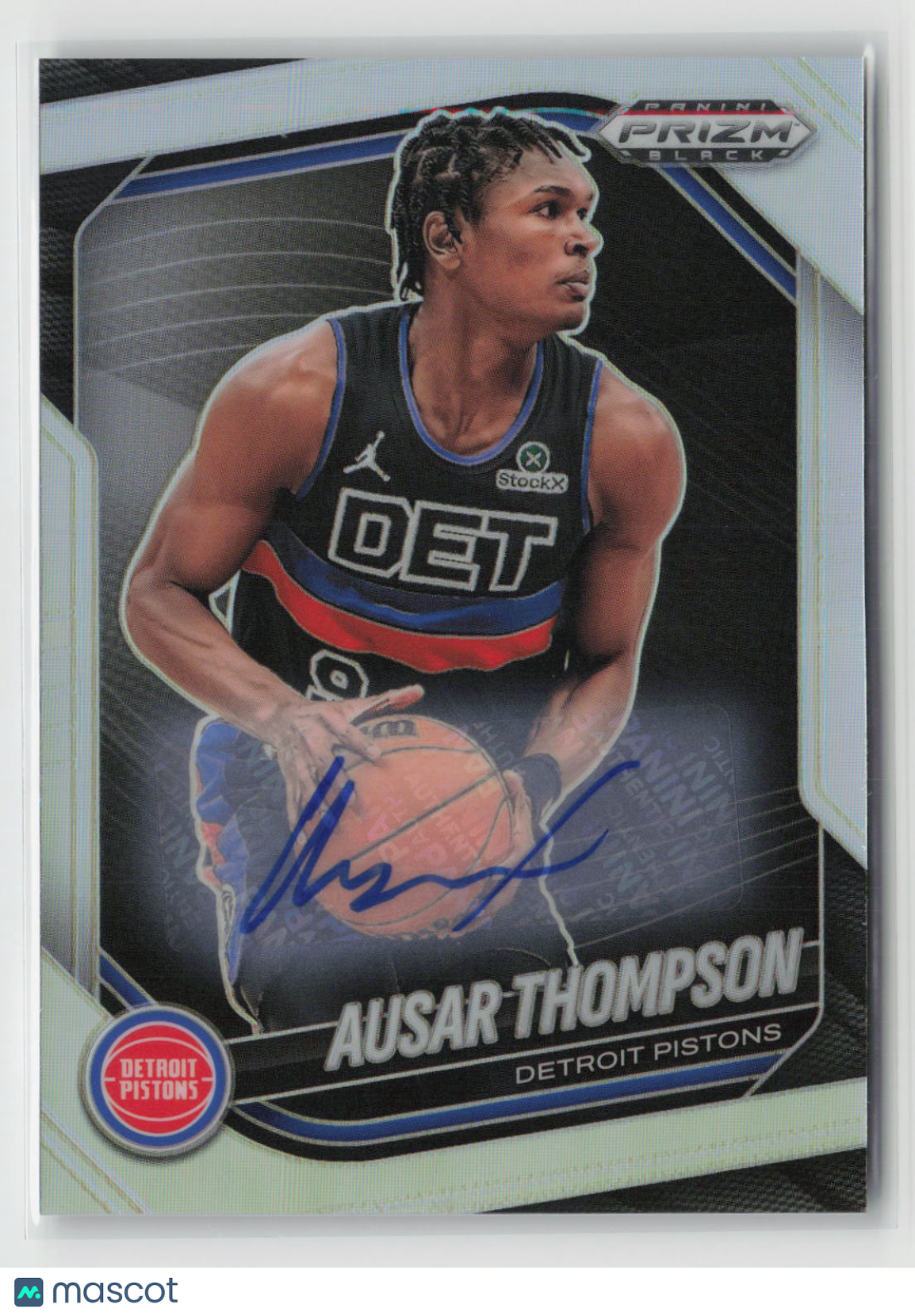 Ausar Thompson 2024-25 Panini Prizm Black Base Autographs Silver Prizms #90