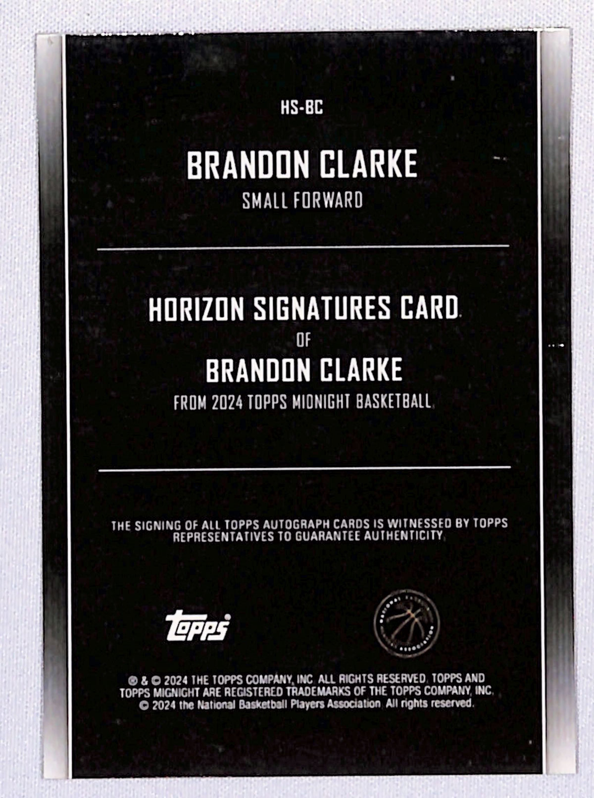 Brandon Clarke 2024 Topps Midnight Horizon Signatures #HS-BC