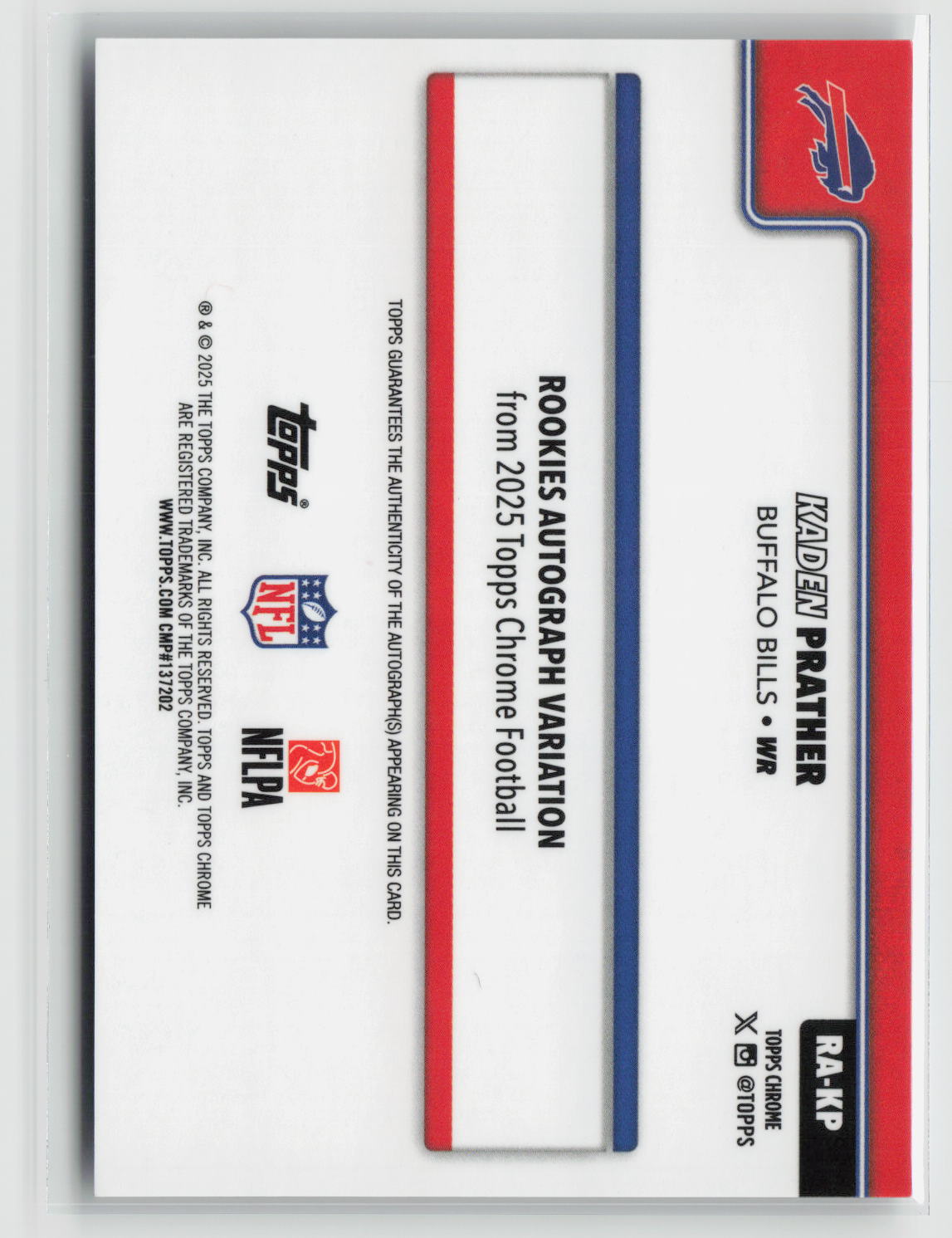 Kaden Prather 2025 Topps Chrome Rookie Autographs Variation #RA-KP