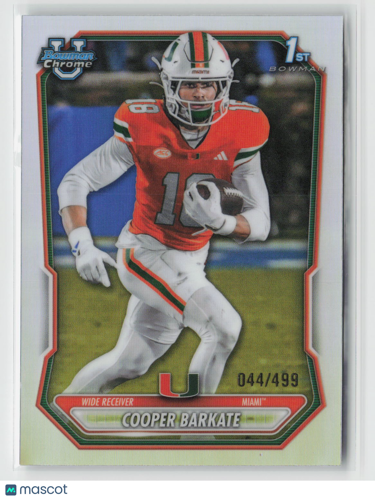 Cooper Barkate 2026 Bowman Chrome University Football Refractor #BCP-38 044/499