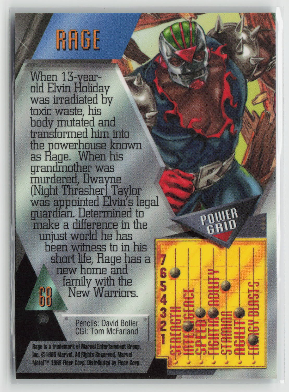 Rage 1995 Fleer Marvel Metal #68