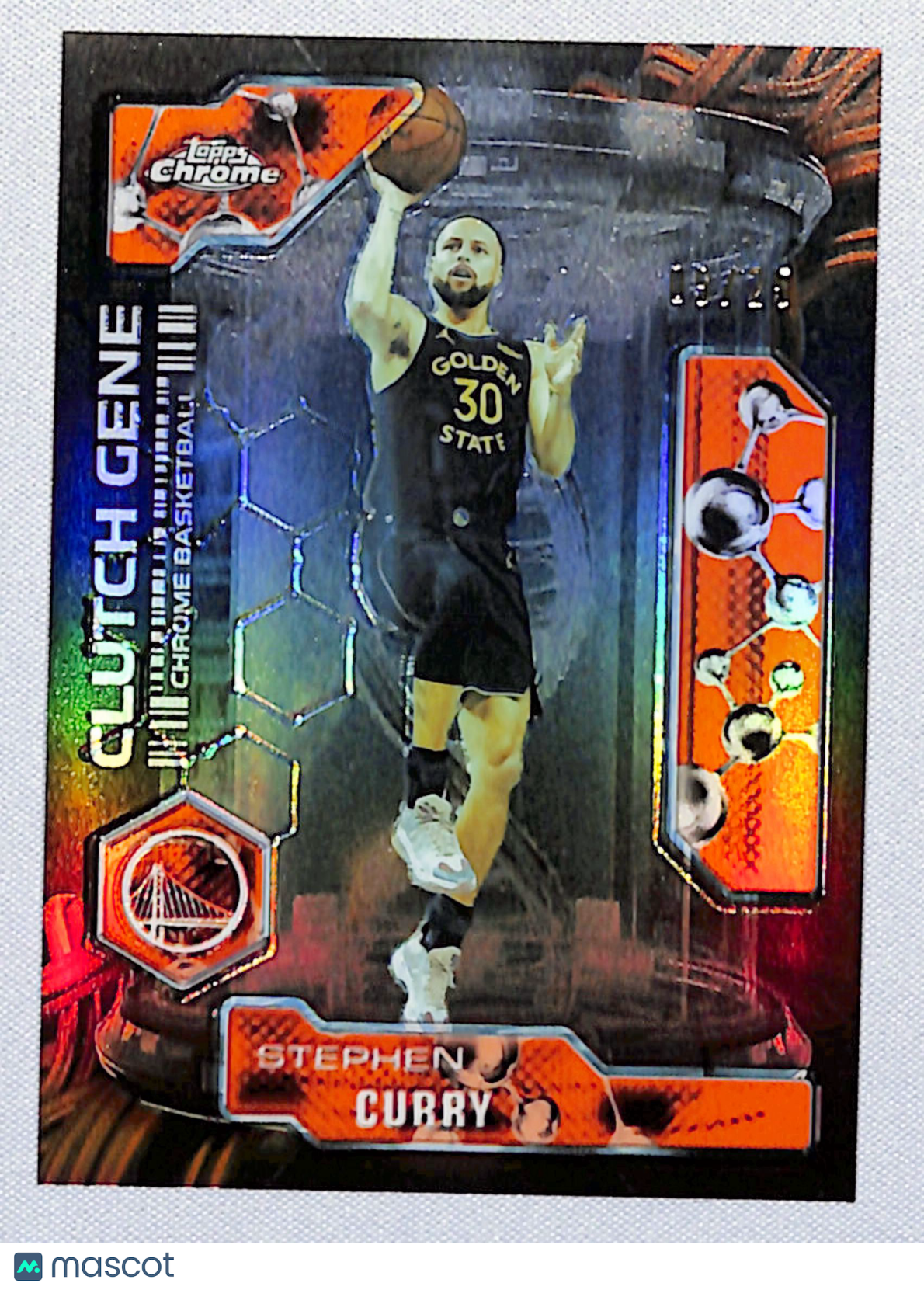 Stephen Curry 2025-26 Topps Chrome Update Clutch Gene Orange Refractor /25 #CG-1