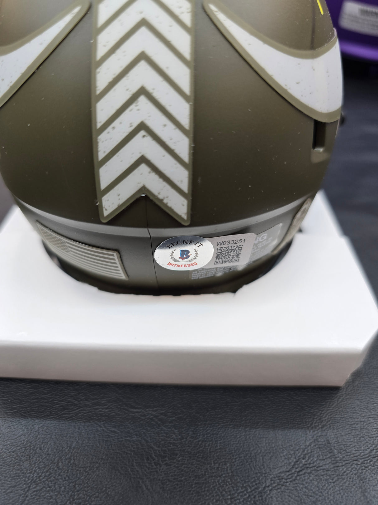 Randy Moss Autographed Minnesota Vikings Mini Helmet Salute to Service