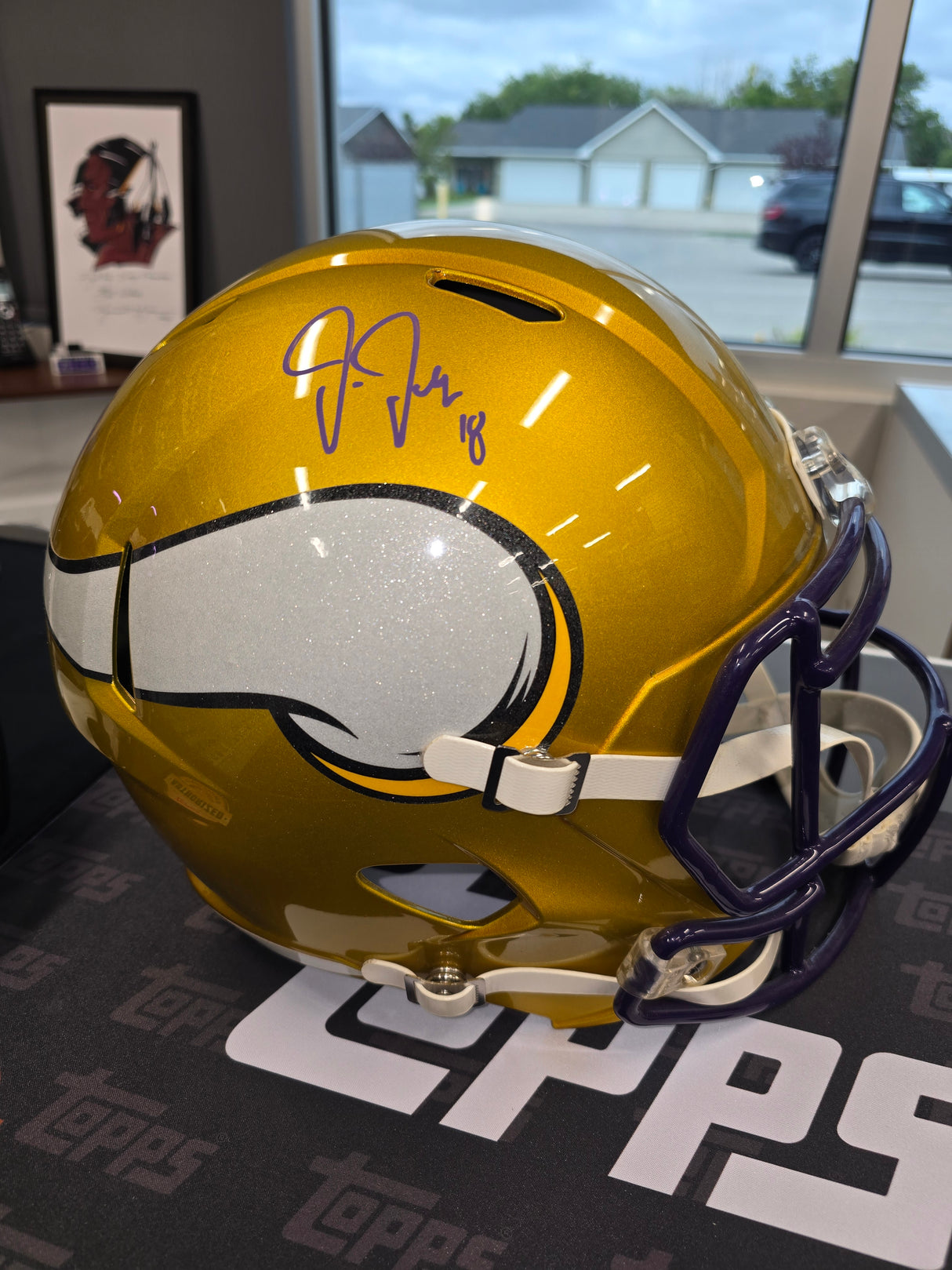 Justin Jefferson Autographed Full Size Flash Replica Helmet