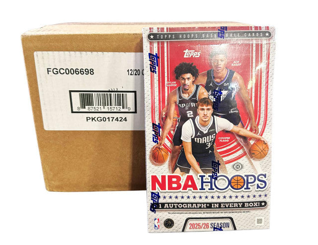 2025-26 Topps NBA Hoops Basketball Hobby 12-Box Case
