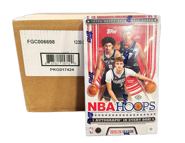 2025-26 Topps NBA Hoops Basketball Hobby 12-Box Case