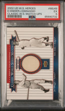 Load image into Gallery viewer, Duke Snider / Joe DiMaggio 2002 Upper Deck World Series Heroes Classic World Series Match-Ups Memorabilia #MU49 PSA 5