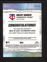 Load image into Gallery viewer, Brent Rooker 2021 Bowman's Best of 2021 Autographs Gold Refractor #B21-BR #/50