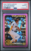 Load image into Gallery viewer, Jackson Merrill 2024 Topps Chrome Pink Refractors #207 PSA 10